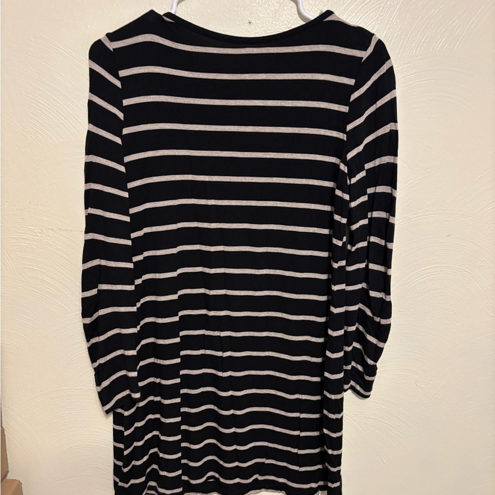 Soma Black and Gray Striped Pajama Top - Picture 7 of 7